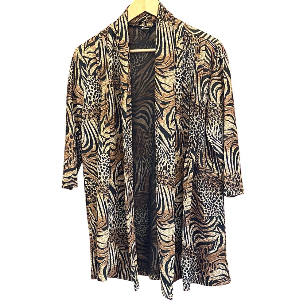 Vintage Magic Scarf Company Mixed Animal Print Cardigan Mob Wife Maximalist